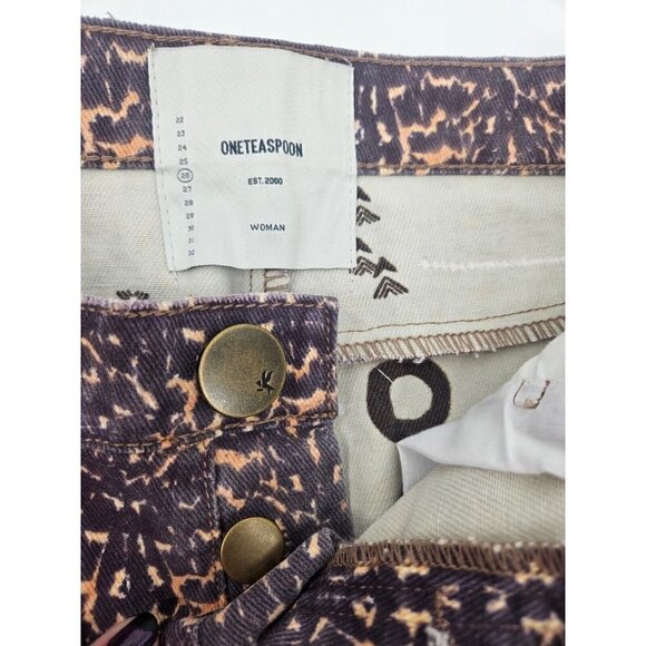 New One Teaspoon Azteca Leopard Vanguard Skirt Womens 26 Mini Destroyed - Picture 6 of 8